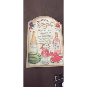 Watermelon Sangria Recipe Wooden Sign Wall Art Kitchen Decor